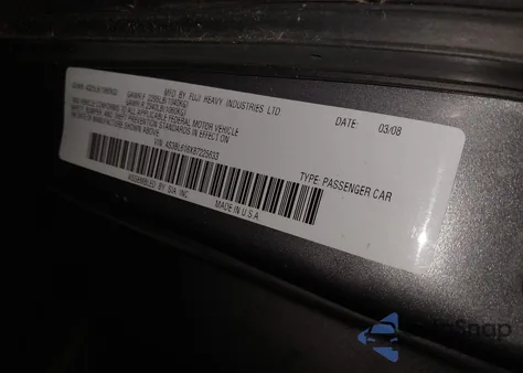 2008 Subaru Legacy 2.5I from USA, damaged, VIN 4S3BL616X87225633